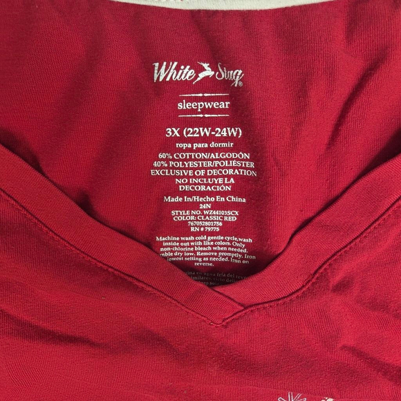 Women's Christmas Pajamas 3X Red Penguin Sleepwear Set - Picture 4 of 4